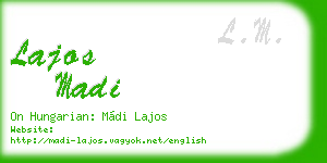 lajos madi business card