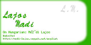 lajos madi business card